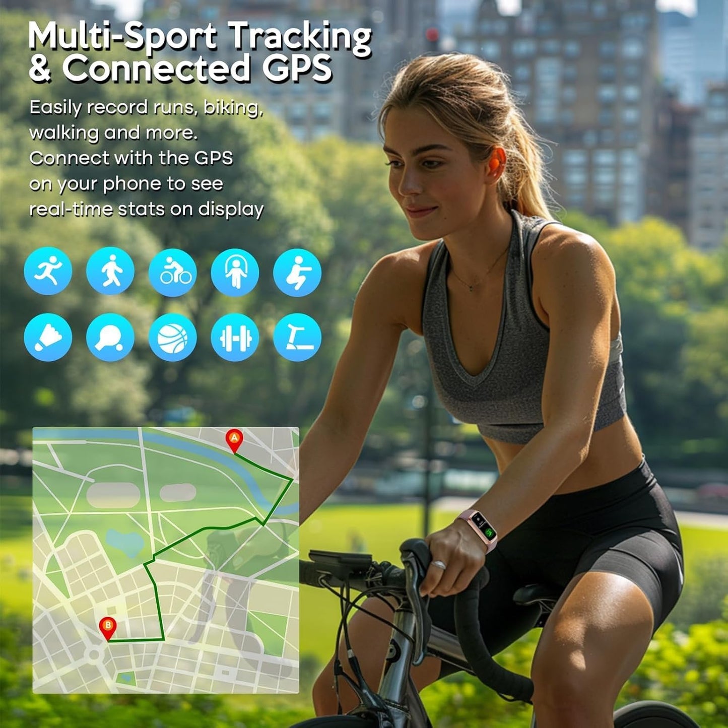 Fitness Tracker,2025 Smart Watch with Blood Pressure Heart Rate & Sleep Monitor IP67 Waterproof Step Calorie Counter Pedometer Fitness Activity Watch for Men Women Android Ios Phone (Purple)