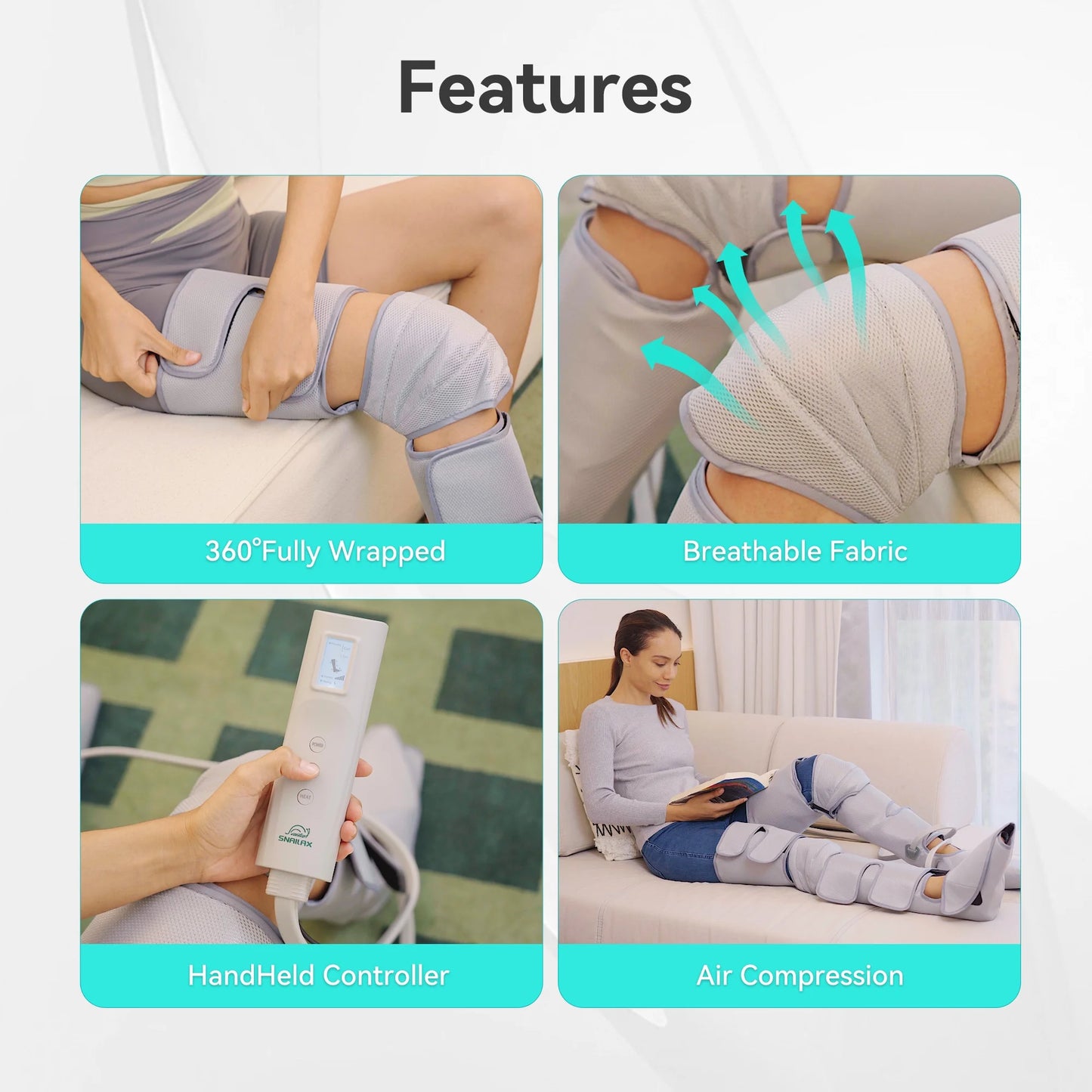 Leg Massager with Air Compression, Calf Foot Massager for Circulation & Pain Relief, Gifts