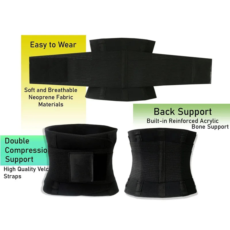 Adjustable Waist Trainer Belt for Back Support, Sweat Band Waist Trainer for Training & Workouts, Sweat Enhancer