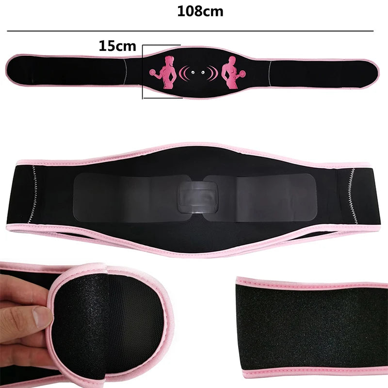 EMS Abdominal Muscle Trainer Vibration Waist Slimming Belt ABS Muscle Stimulator Toner Electric Weight Loss Massager Unisex