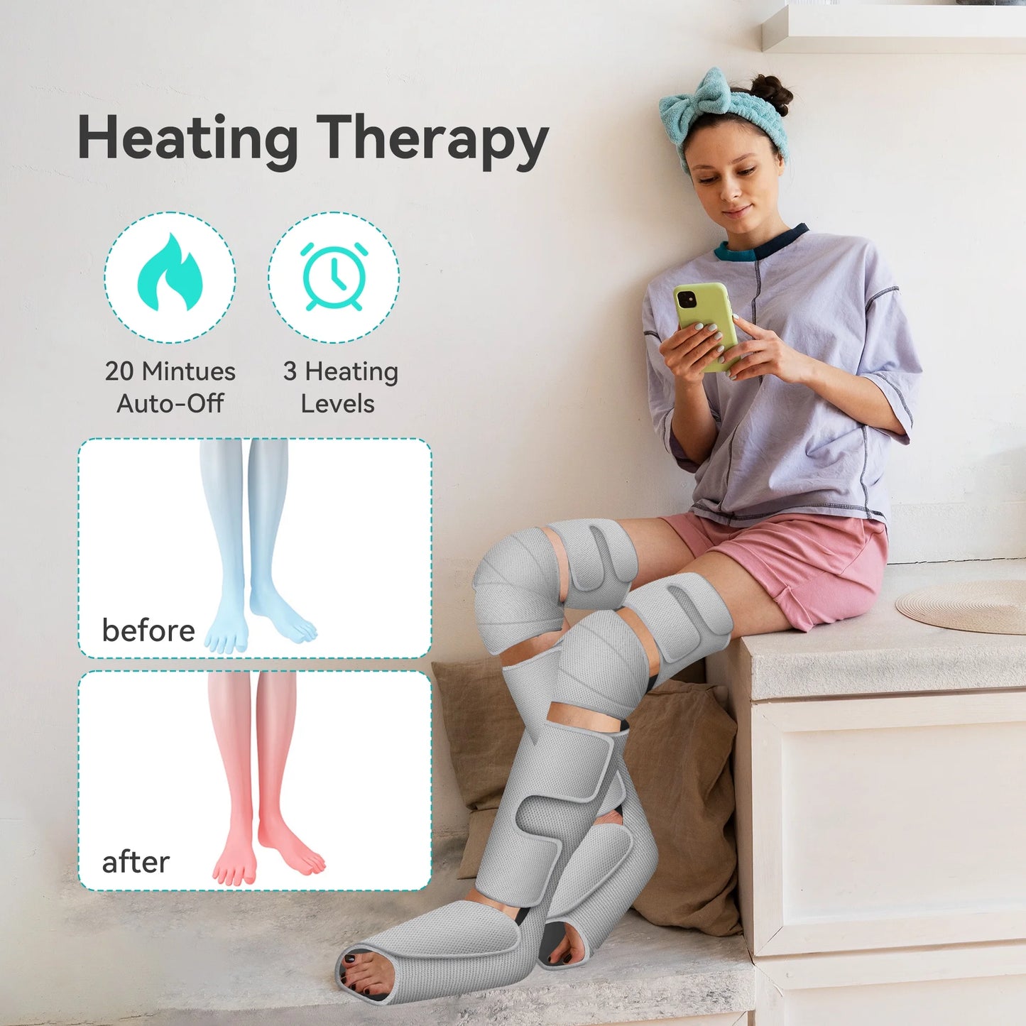 Leg Massager with Air Compression, Calf Foot Massager for Circulation & Pain Relief, Gifts