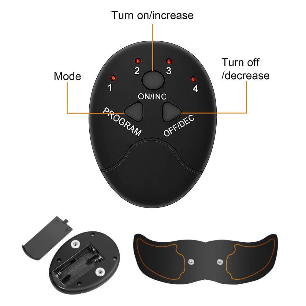 Abs Stimulator, Rechargeable Electric Muscle Toner for Men Women Abdominal Work Out, Wireless Portable To-Go Gym Device, Fitness Equipment, Black
