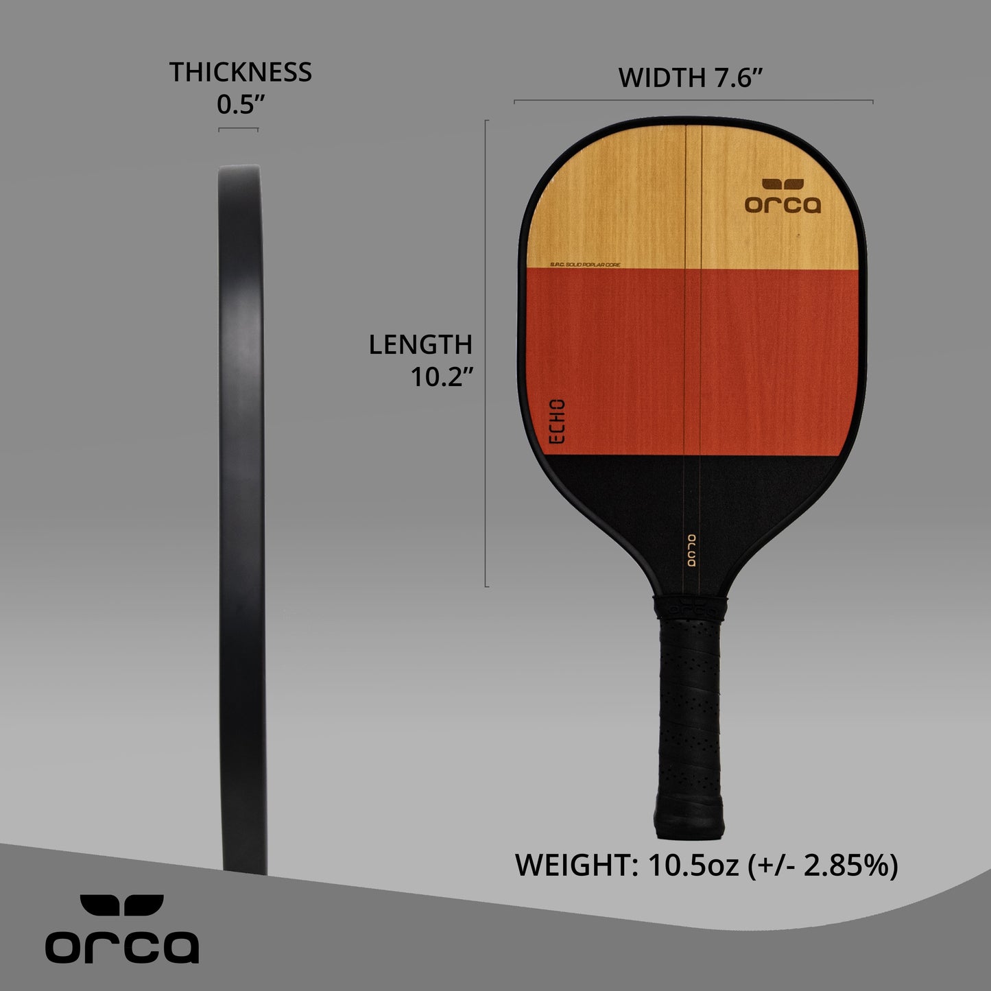 Echo Sports Series Wood Pickleball Paddle - Starter Edition - 2 Pack - 10.2" X 7.6" Paddle by