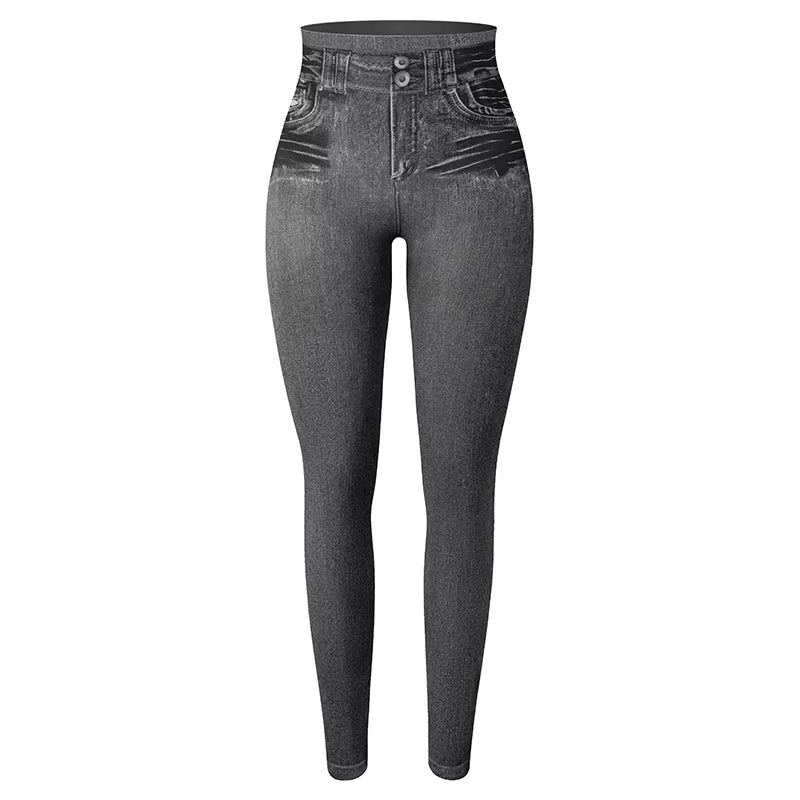 Denim Leggings Jeans Jeggings Skinny Pants for Women Streetwear High Waist Tummy Control Leggings Slim Pencil Trousers