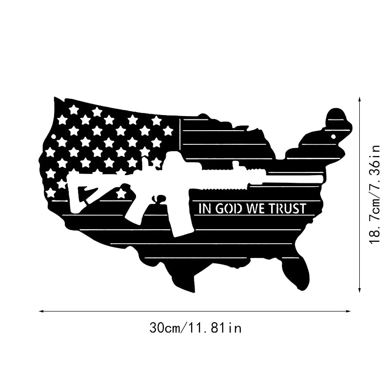 Faith Map Metal Wall Art