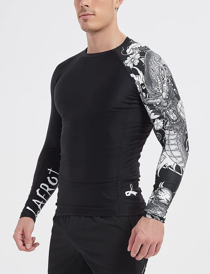 Men'S Long Sleeve UPF 50+ Baselayer Skins Performance Fit Compression Rash Guard-Clyyb