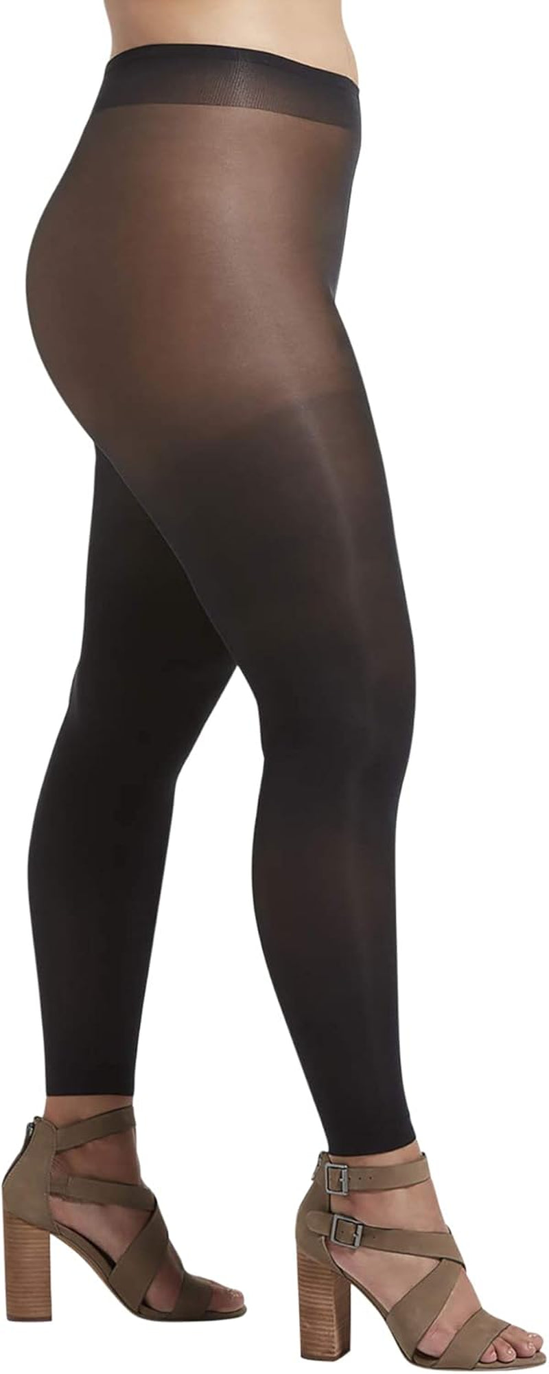 Women'S plus Size Footless Comfort Waist Tight, 3 Pair Pack
