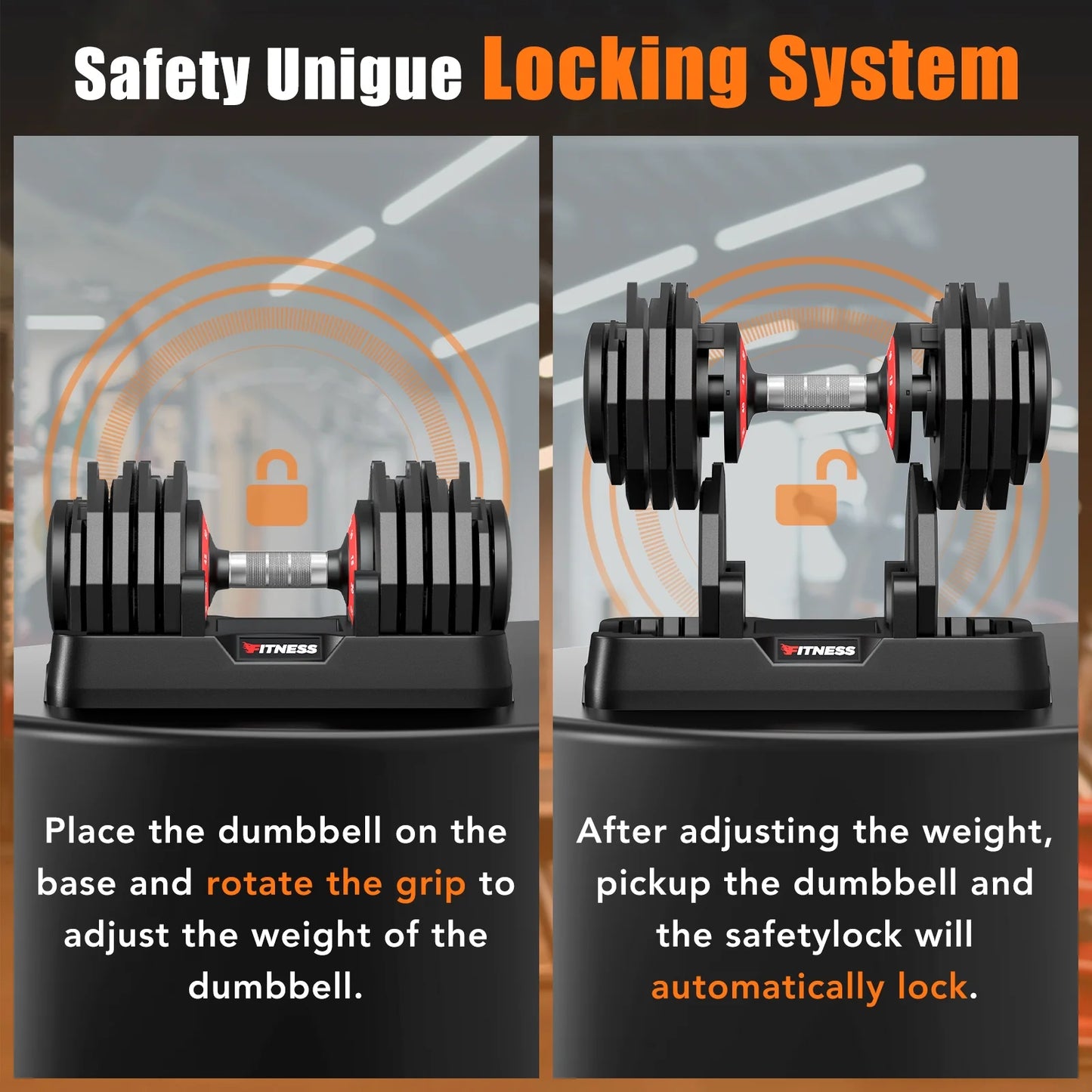 110Lb(55Lbs*2) Adjustable Dumbbells Set,10 in 1 Quick-Select 10-55Lbs Weight Adjustable Dumbbells for Full Body Home Workout
