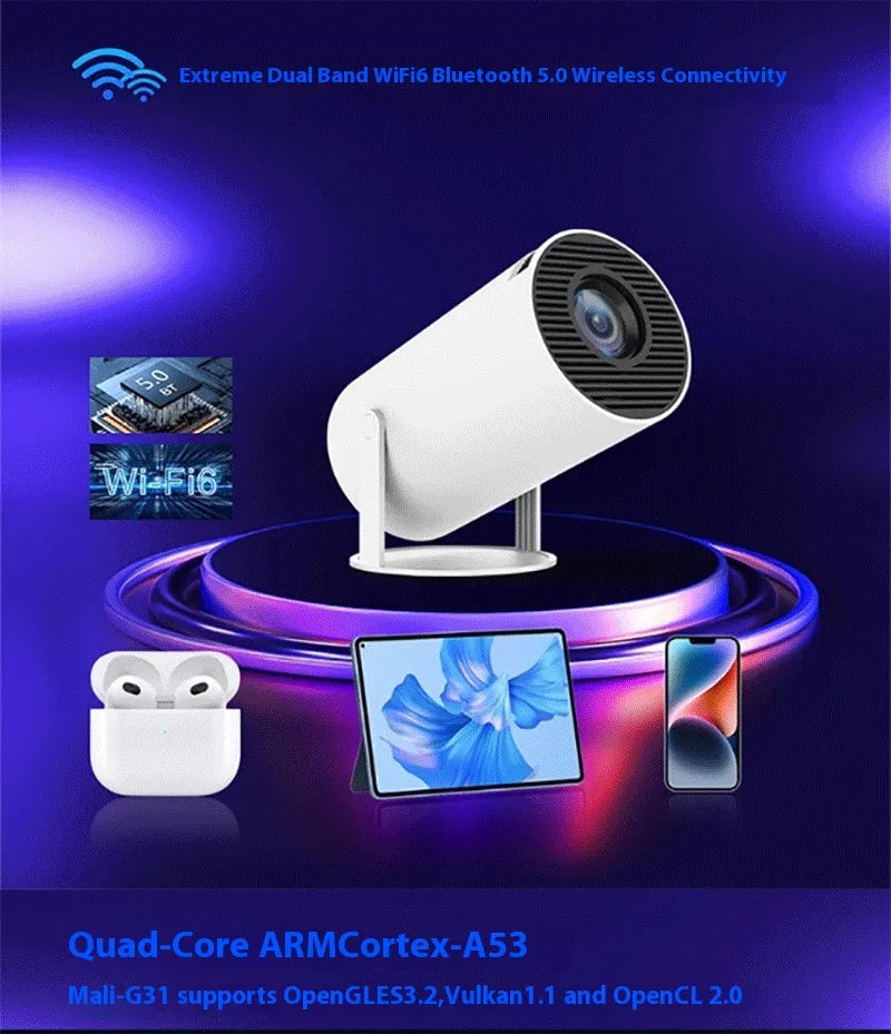 Portable 180° Home Projector