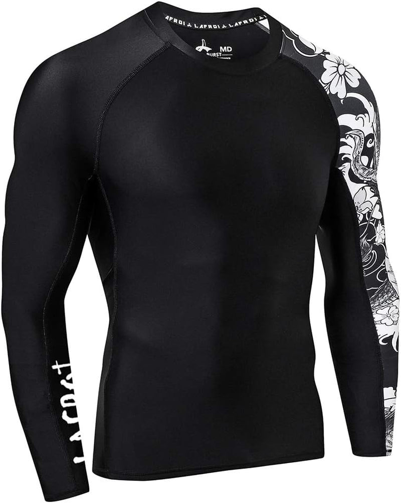 Men'S Long Sleeve UPF 50+ Baselayer Skins Performance Fit Compression Rash Guard-Clyyb