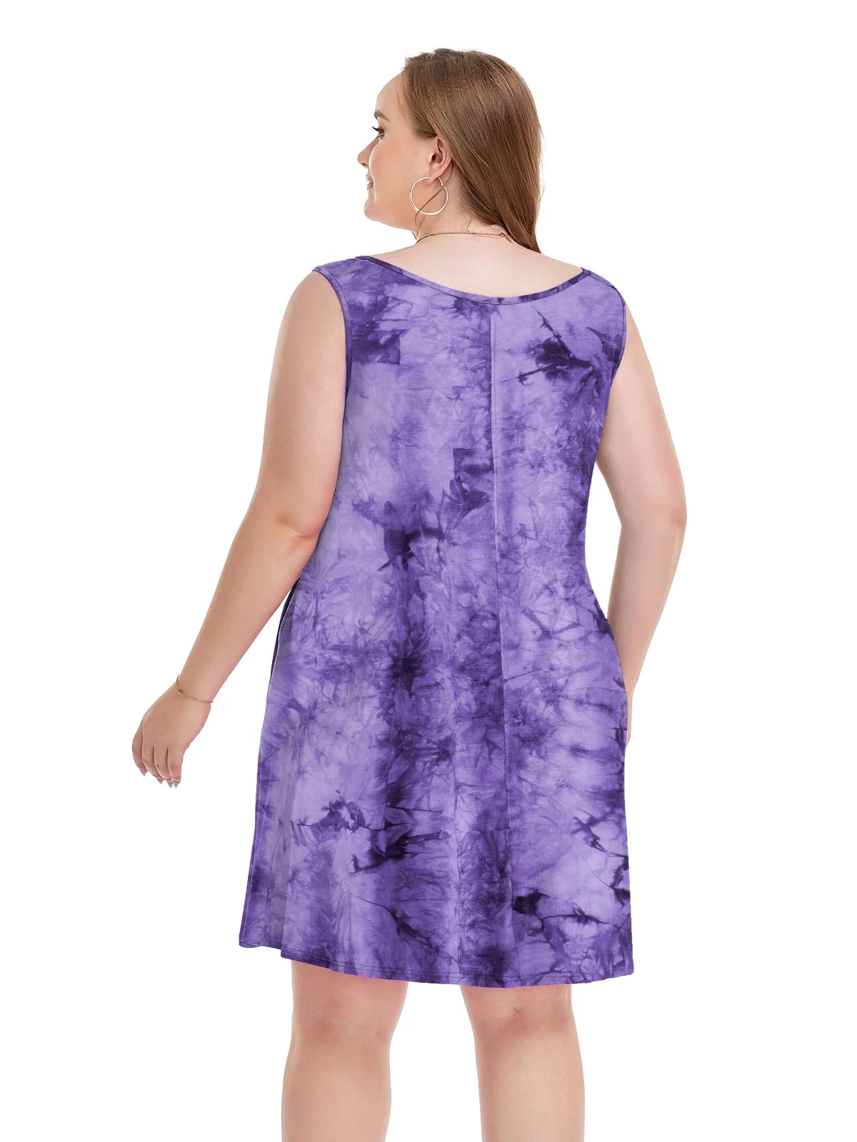 Plus Size T Shirt Dresses 3X for Women, Large Casual Tank Dress Sleeveless Loose Swing Sundress Beach Swimsuit Cover Ups with Pockets