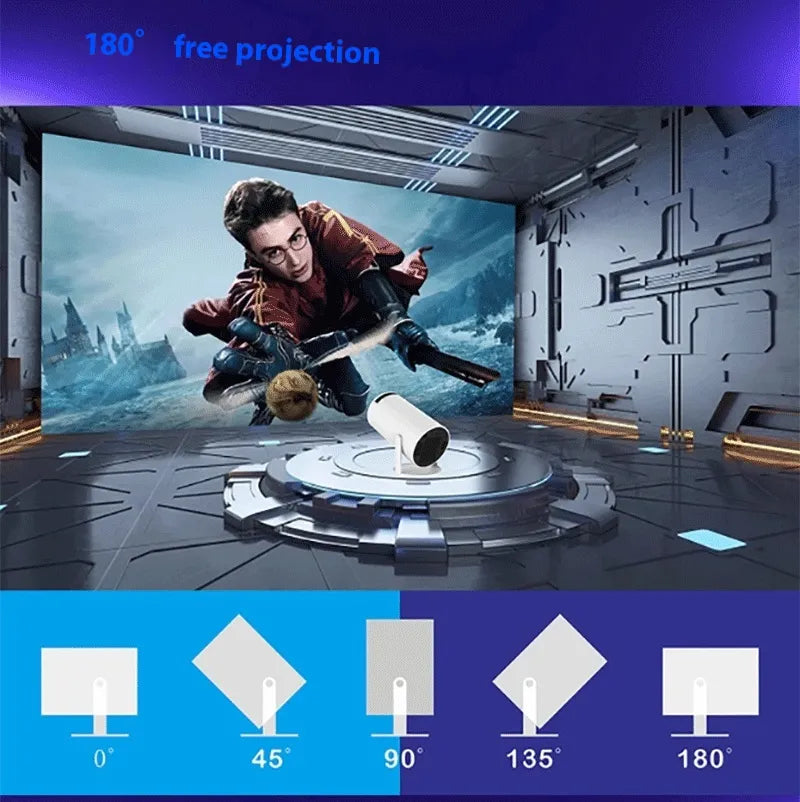 Portable 180° Home Projector