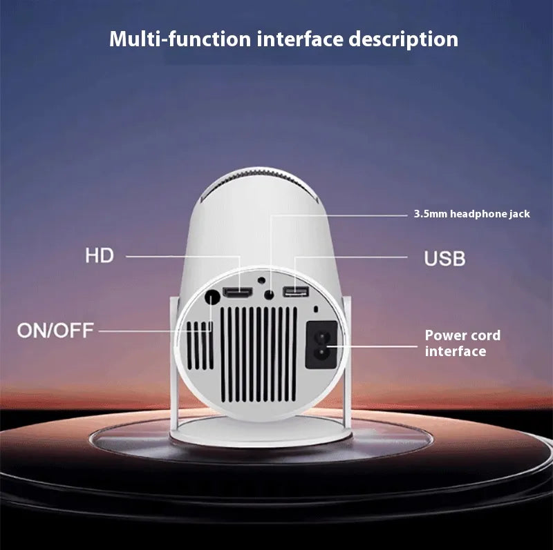 Portable 180° Home Projector