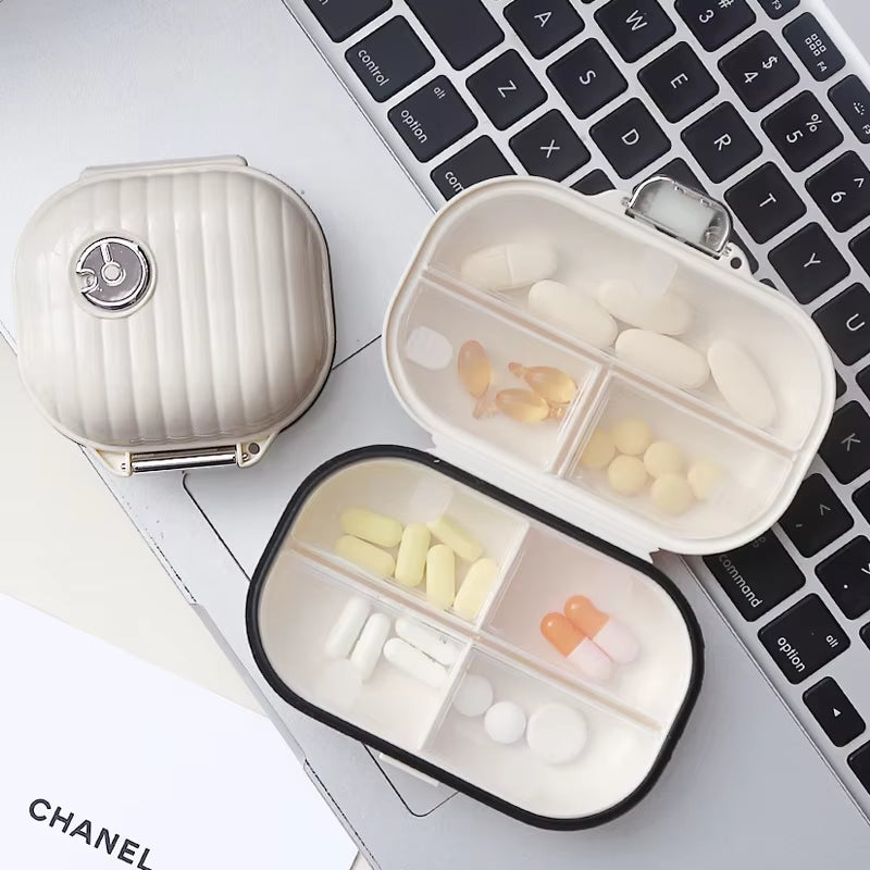 Portable Travel for Seven Days Multiple Compartments Sealed Pill and Tablet Storage Box