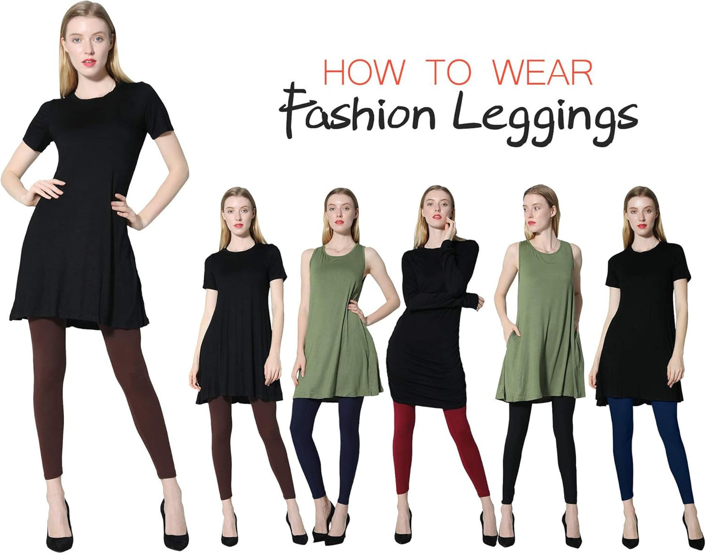 7 Pack Fleece Lined Leggings Womens Fashion High Waist Tummy Control Leggings for Women Winter Warm