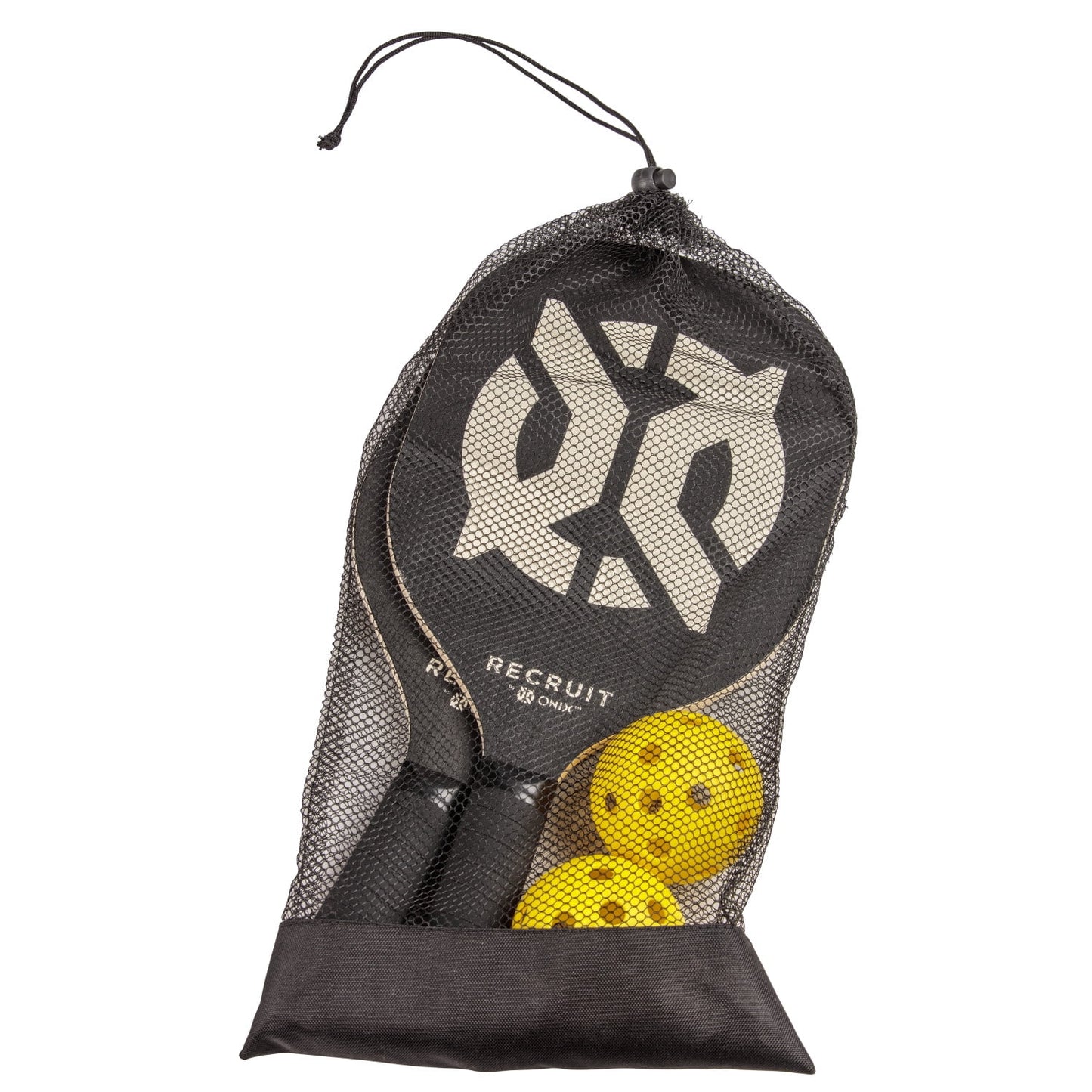 Recruit by Wood Pickleball Starter Set for All Ages and Levels to Learn to Play, Black