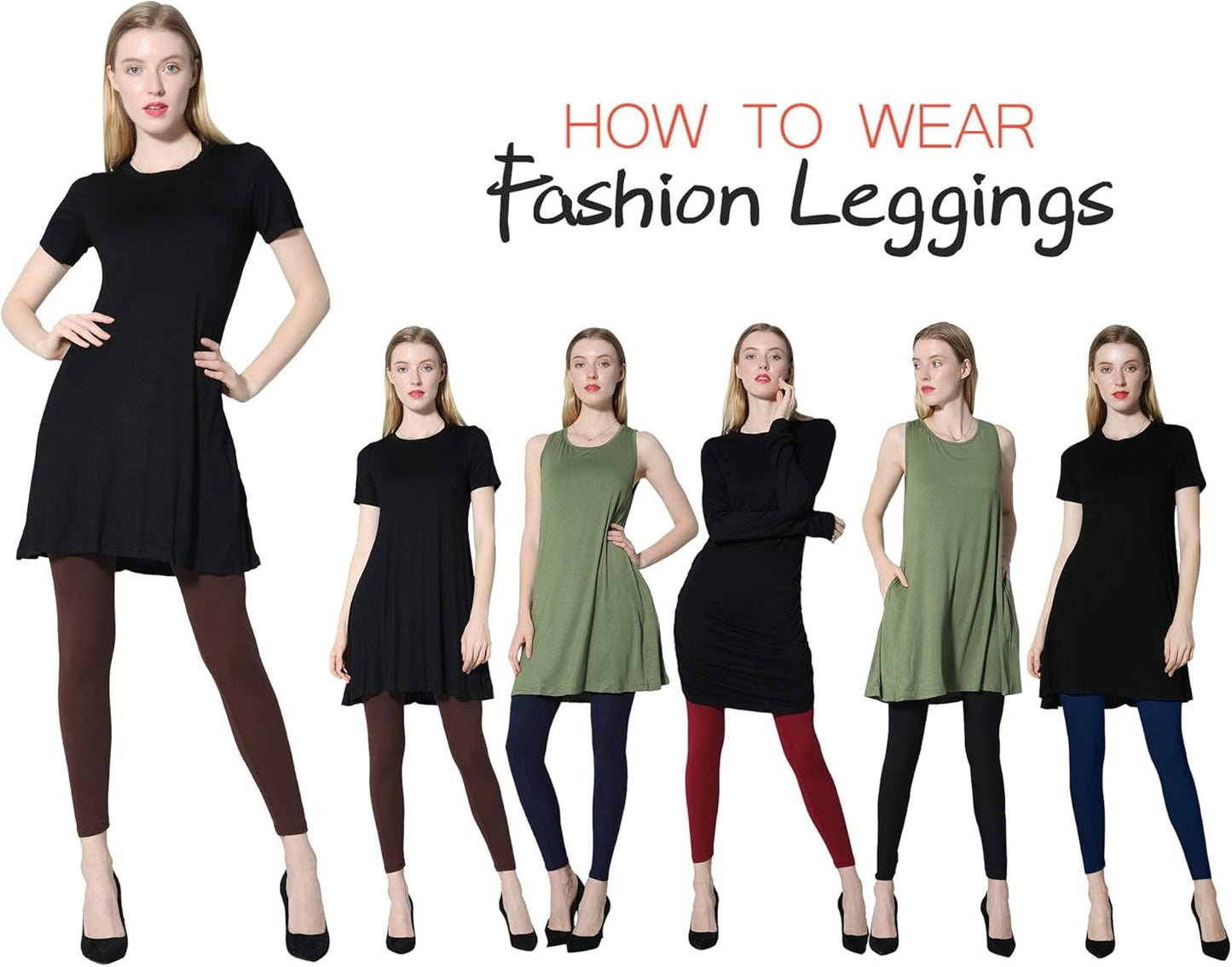 7 Pack Fleece Lined Leggings Womens Fashion High Waist Tummy Control Leggings for Women Winter Warm