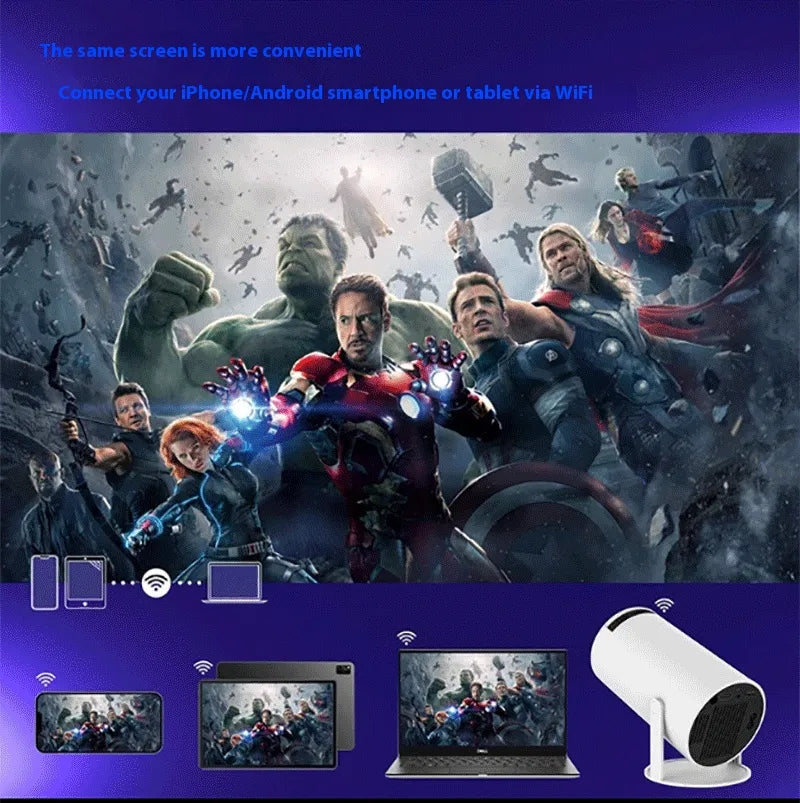 Portable 180° Home Projector