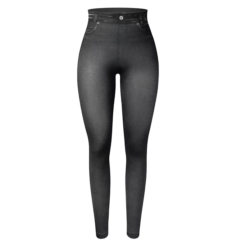 Denim Leggings Jeans Jeggings Skinny Pants for Women Streetwear High Waist Tummy Control Leggings Slim Pencil Trousers
