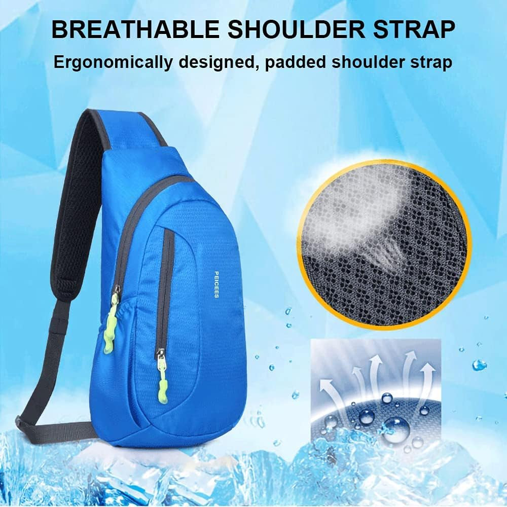 Small Sling Bag for Men Women Crossbody Man Purse Chest Bag Packable Backpack Waterproof Shoulder Bag Hiking Travel
