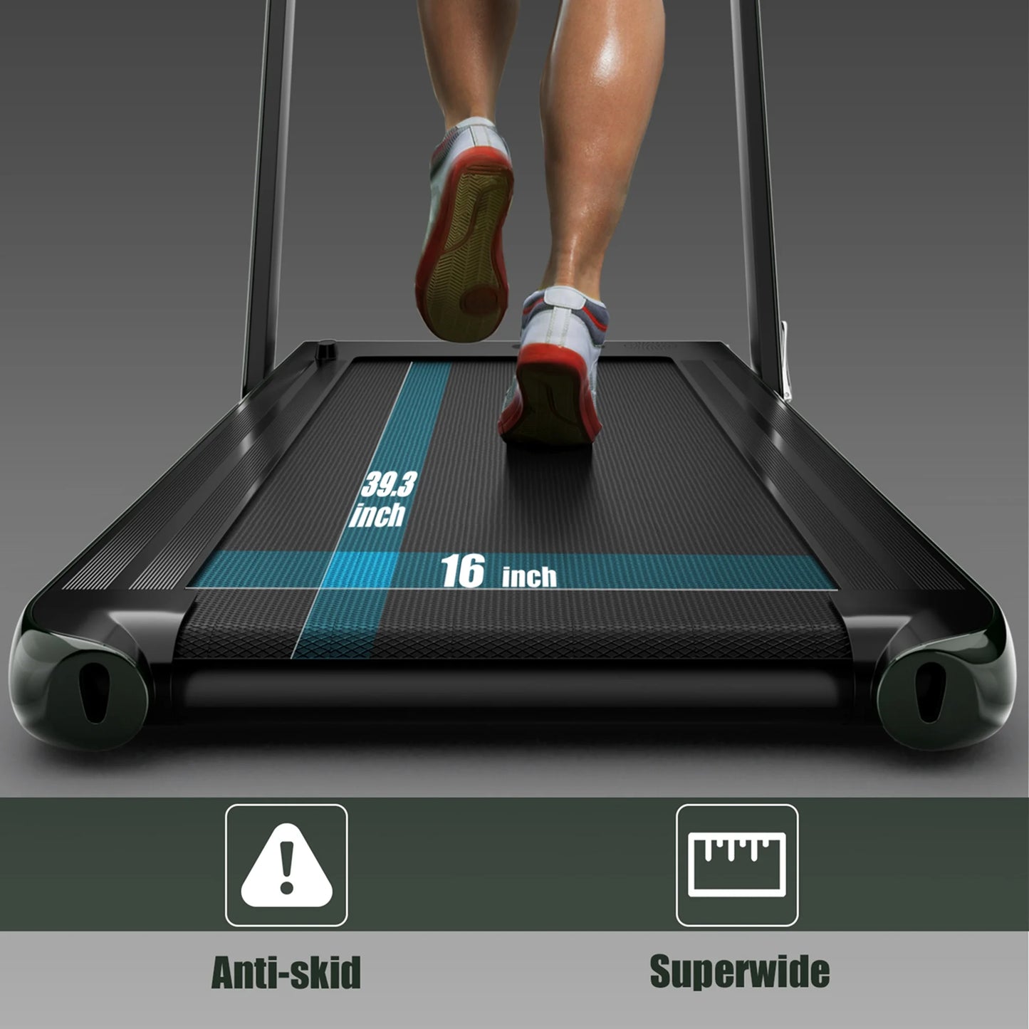 Superfit up to 7.5MPH 2.25HP 2 in 1 Single Display Screen Treadmill W/ Speaker Remote Control APP Green