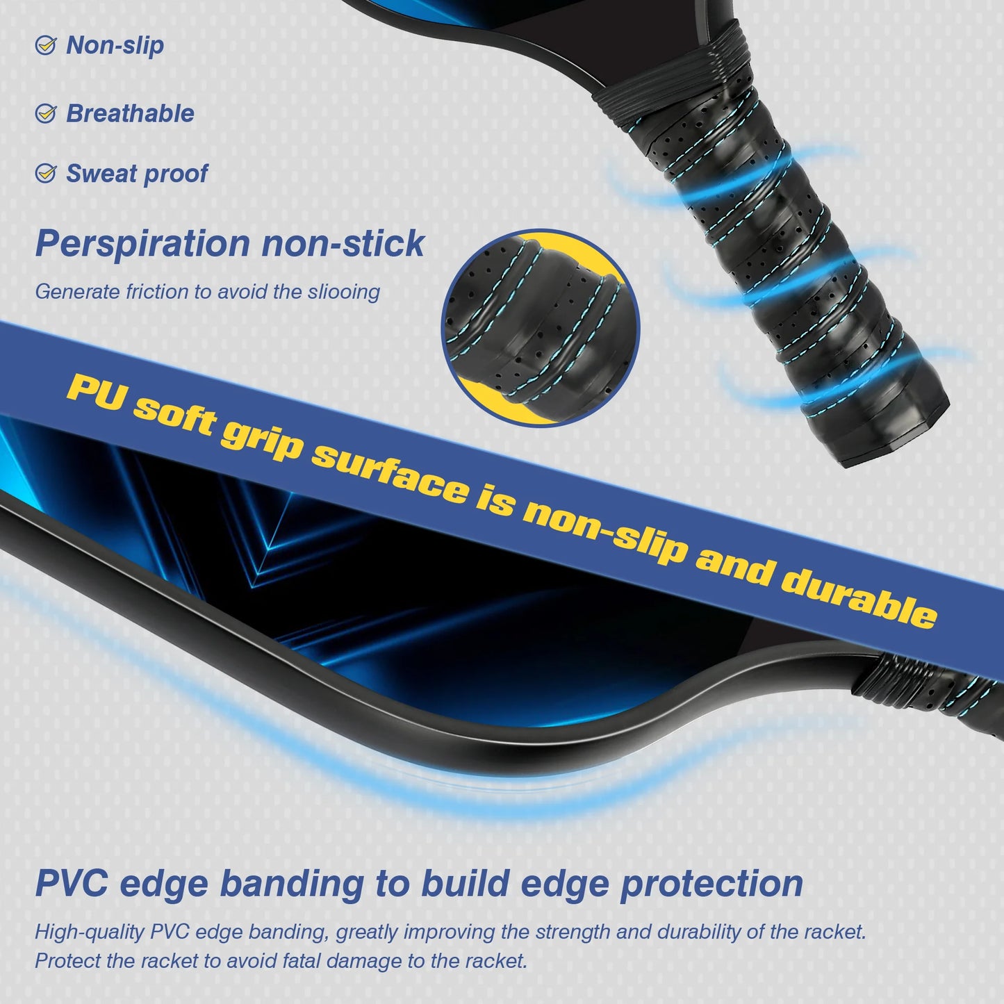 2024 Upgraded Pickleball Paddles, Graphite Fiber Polypropylene Honeycomb Core , Pickle Ball Set with 2 Pickle Ball Rackets, 4 Balls and Backpack