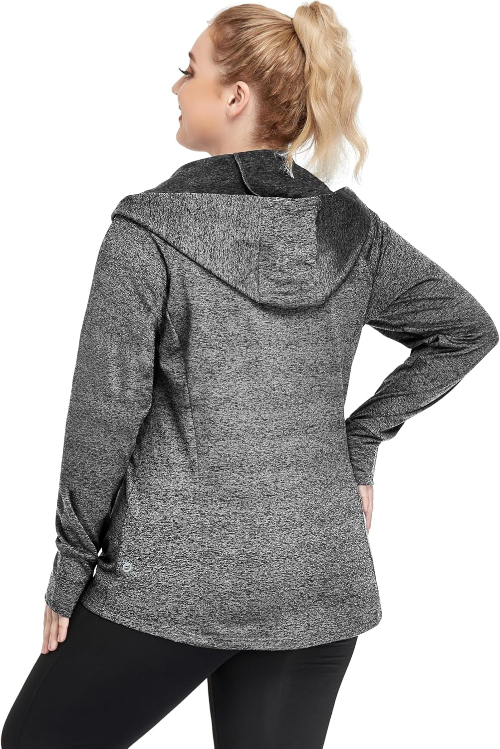Women plus Size Fleece Jackets Full Zip up Hoodies Lightweight Workout Clothing for Running Yoga Gym