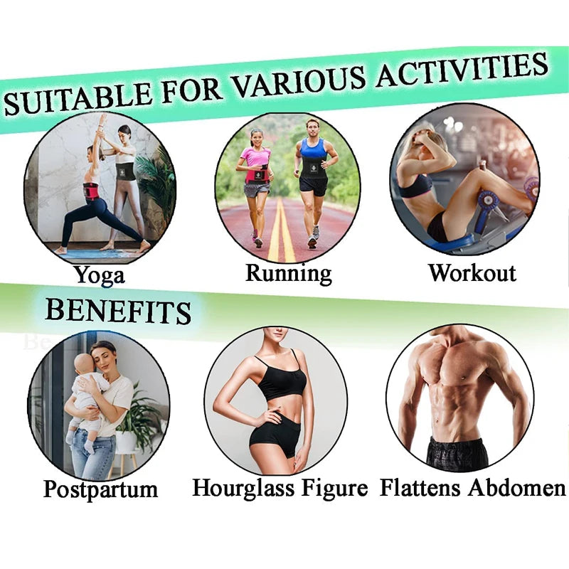 Adjustable Waist Trainer Belt for Back Support, Sweat Band Waist Trainer for Training & Workouts, Sweat Enhancer