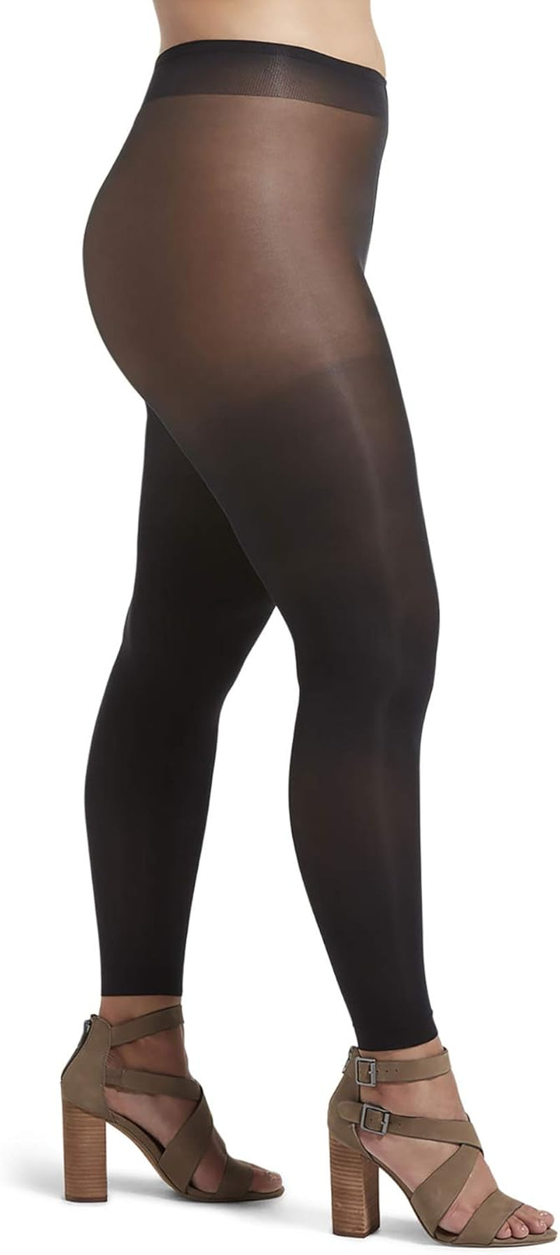 Women'S plus Size Footless Comfort Waist Tight, 3 Pair Pack
