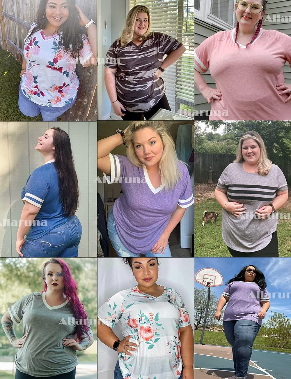 Plus-Size Tops for Women Short Sleeve T Shirts V Neck Tunic Tops XL-5XL