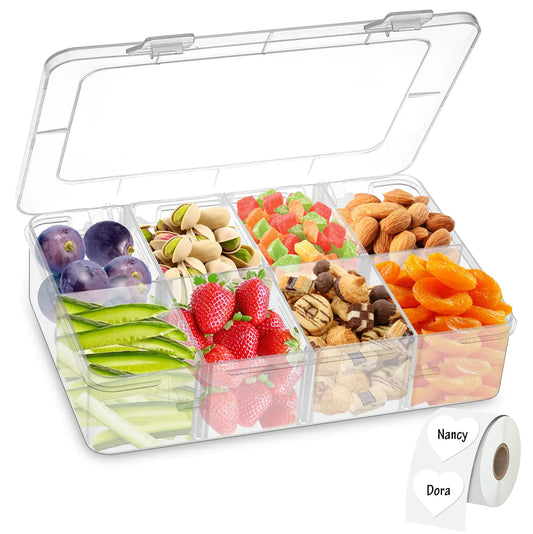 Oyrlize Snackle Box - Reusable Divided Snack Container BoxSnack Solution Food Storage Container for Kids SchoolTravel|Removable DividersArts &CraftsBeadsDishwasher SafeBPA-Free8 Compartments