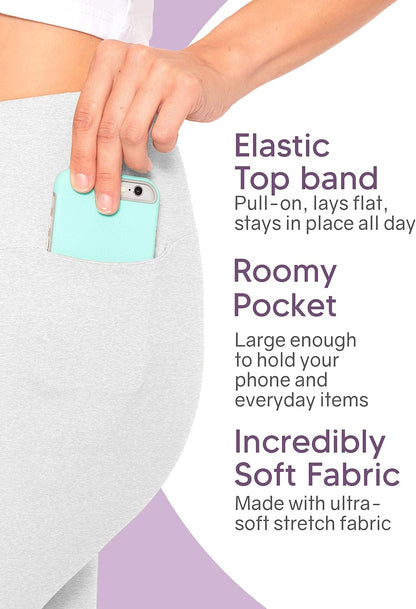 Women and plus Size High Waist Biker Shorts, Full, and Knee Length Leggings with Pocket
