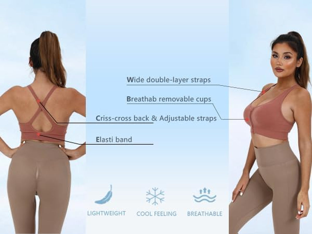 3 Pack Women'S Medium Support Cross Back Wirefree Removable Cups Yoga Sport Bra