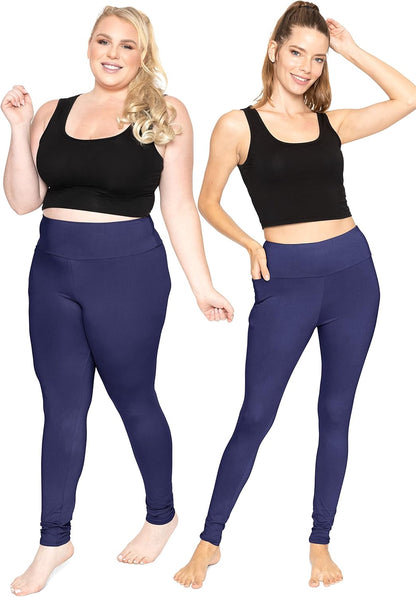 Women and plus Size High Waist Biker Shorts, Full, and Knee Length Leggings with Pocket
