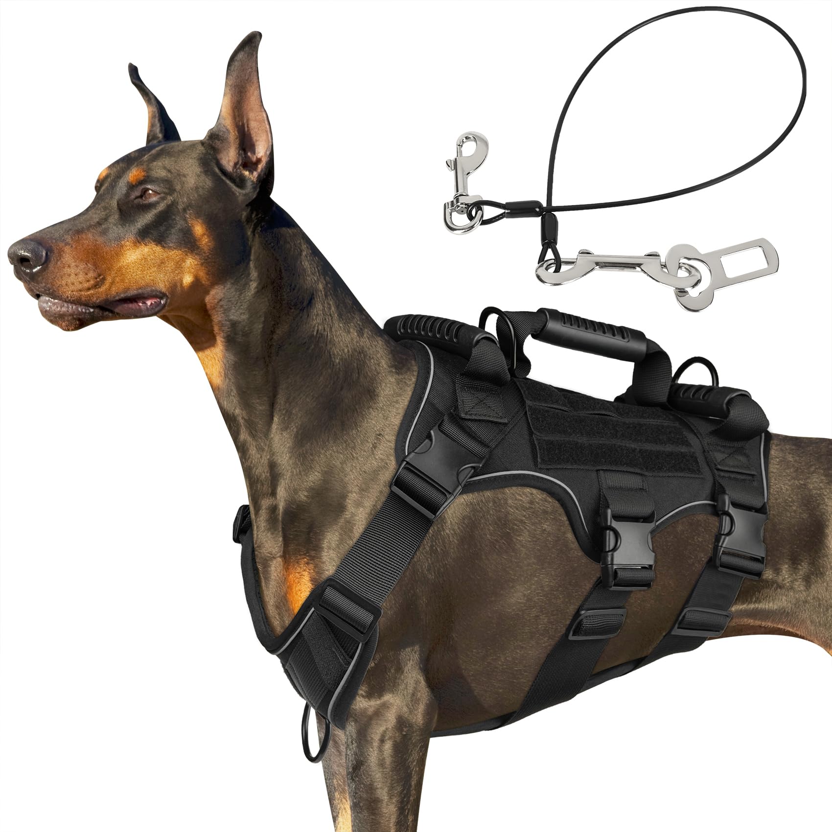 Tactical Dog Vest Harness Black M for Training and Walking