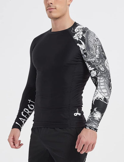 Men'S Long Sleeve UPF 50+ Baselayer Skins Performance Fit Compression Rash Guard-Clyyb