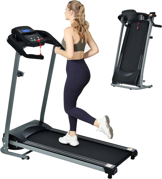 Hlaill 2.0HP Treadmill for Home Folding 240Lb Weight Capacity Walking Jogging Exercise Machine Health & Fitness Fixed Incline with HD Screen 3 Gear Adjustment Shock Absorber Running Belt