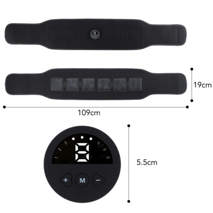 EMS Waist Abdominal Trainer Belt Muscle Stimulator Abs Muscle Toner Display Fat Burn Body Slimming Weight Loss Fitness Massage