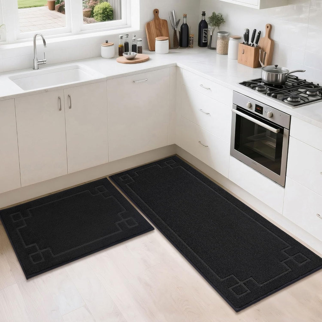 2-Piece Washable Kitchen Rug Set Non-Slip Absorbent Runner Mats