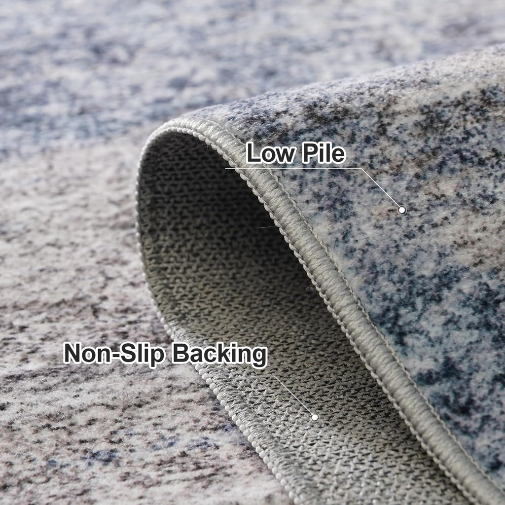 5x7 Washable Area Rug Modern Abstract Non-Slip Low Pile