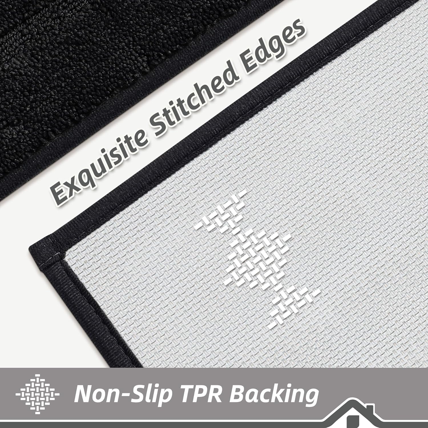 2-Piece Washable Kitchen Rug Set Non-Slip Absorbent Runner Mats