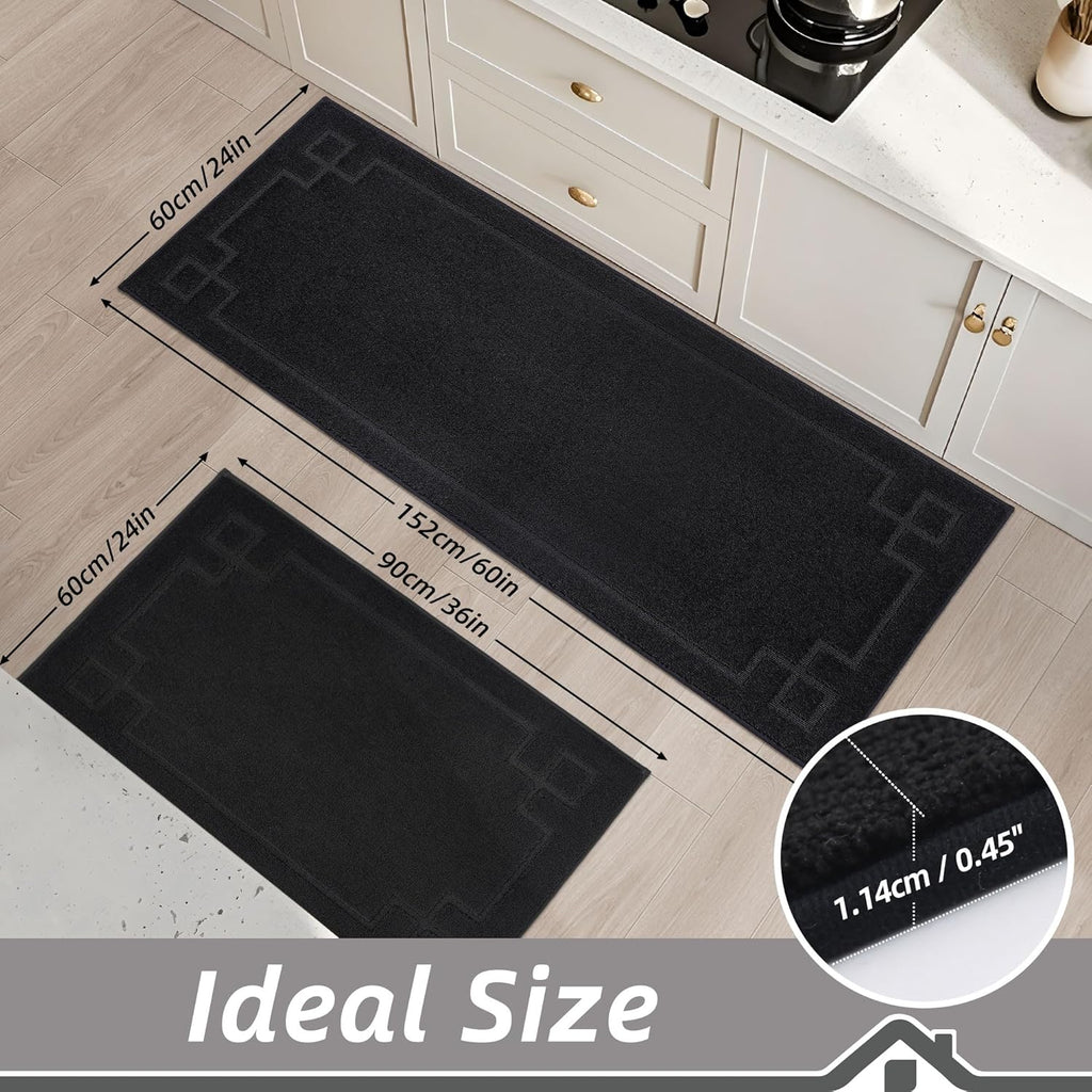 2-Piece Washable Kitchen Rug Set Non-Slip Absorbent Runner Mats
