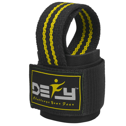 DEFY SPORTS™ Weight Lifting Gym Power Straps Grip Gloves Training Wrist Support