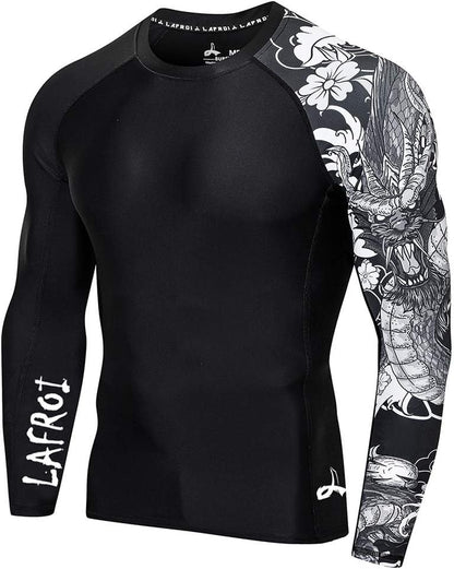 Men'S Long Sleeve UPF 50+ Baselayer Skins Performance Fit Compression Rash Guard-Clyyb