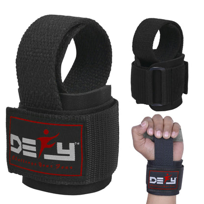 DEFY SPORTS™ Weight Lifting Gym Power Straps Grip Gloves Training Wrist Support