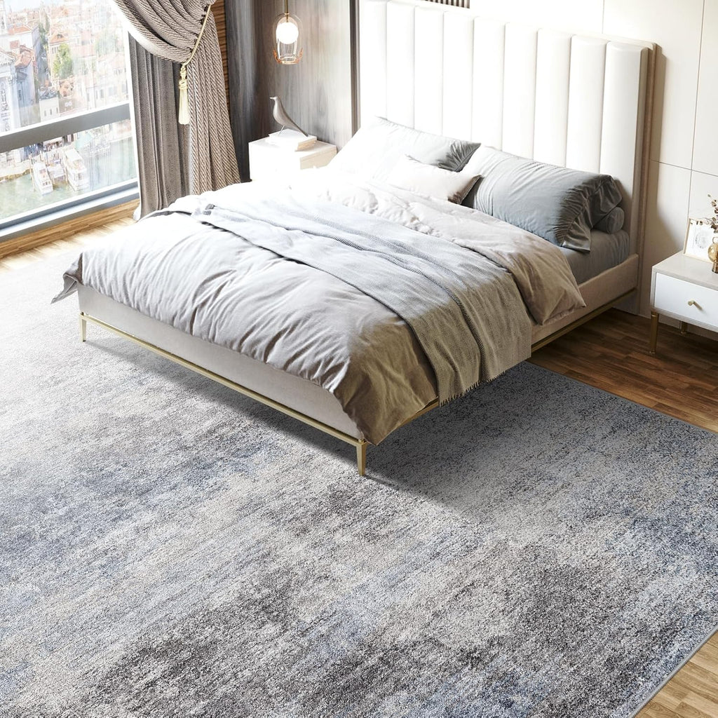 5x7 Washable Area Rug Modern Abstract Non-Slip Low Pile