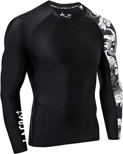 Men'S Long Sleeve UPF 50+ Baselayer Skins Performance Fit Compression Rash Guard-Clyyb