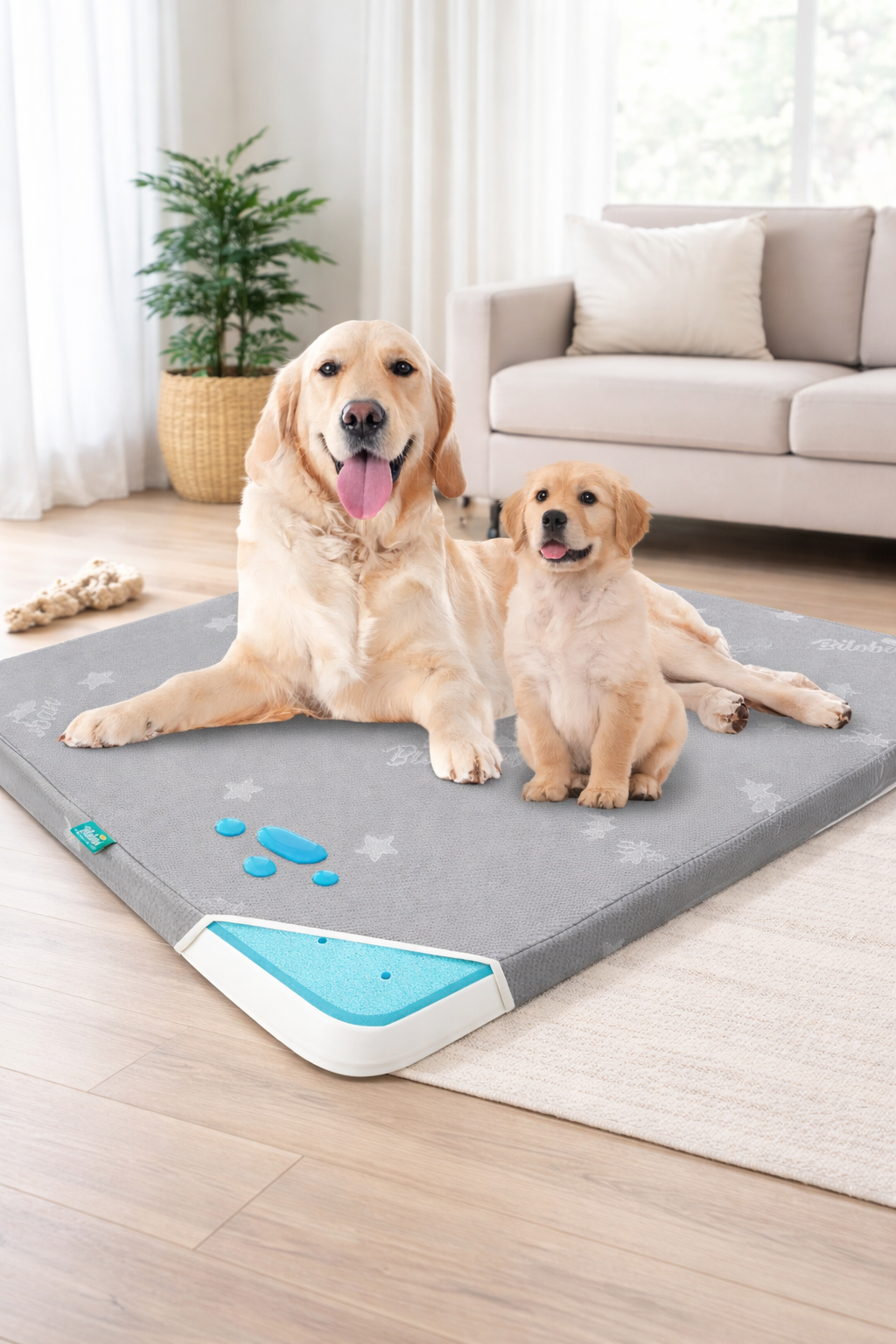 Water-Resistant Large Dog Bed 38"x26" with Memory Foam