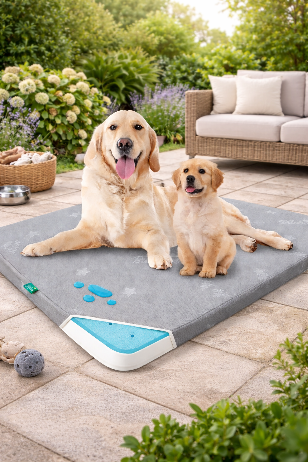 Water-Resistant Large Dog Bed 38"x26" with Memory Foam