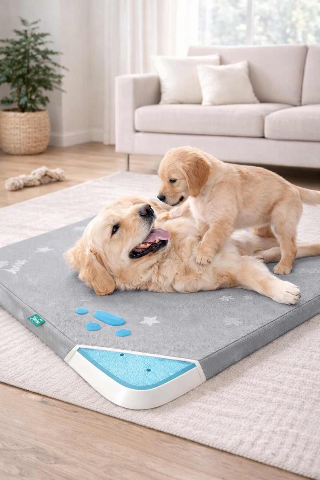 Water-Resistant Large Dog Bed 38"x26" with Memory Foam